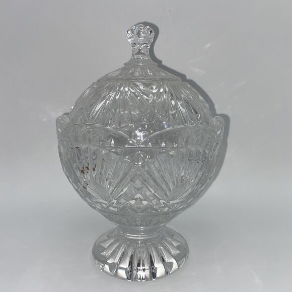 Shannon Crystal Covered Candy Dish Freedom GODINGER Heavy Cut Crystal Slovakia - Picture 1 of 10